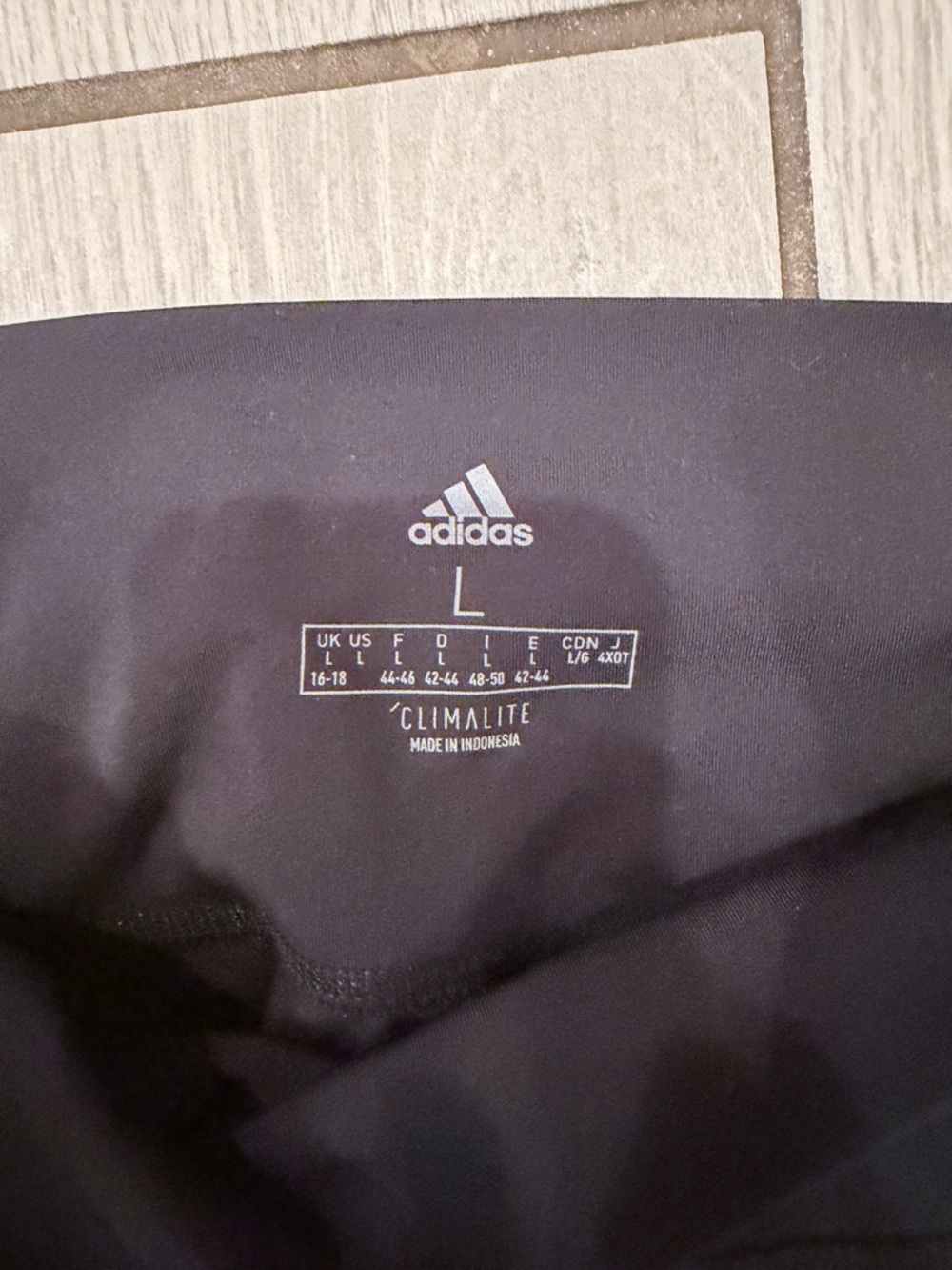 adidas Black Climalite Athletic Tee with Logo- size large